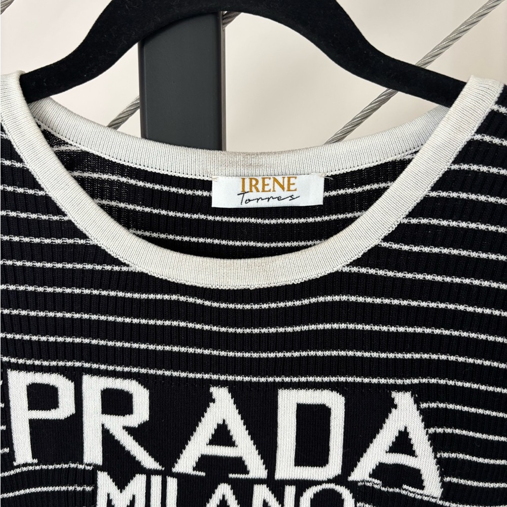 Prada' ish Monochrome Striped Tee